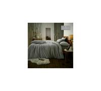 (Double , Silver) Teddy Bear Duvet Cover Fleece Bedding Set With Pillowcases Extra Warm Cosy in All Sizes