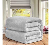 (Double, Silver) ThicK Warm Super Soft Large Blanket Faux Fur Fleece Bed ALL Size UK