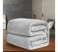 (Double, Silver) ThicK Warm Super Soft Large Blanket Faux Fur Fleece Bed ALL Size UK