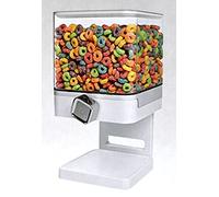 Double/Single Cereal Dispenser Dry Food Container Machine/Storage Holds 19 Ounces Food (Single Dispenser White)
