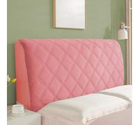Double/Single Headboard Cover, Padded Bed Headboard Slipcover Super King Size Small, Protector Slipcover for Bed Headboard Dust Proof(Size:150cm,Color:Deep Pink)