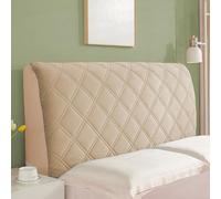 Double/Single Headboard Cover, Padded Bed Headboard Slipcover Super King Size Small, Protector Slipcover for Bed Headboard Dust Proof(Size:150cm,Color:Khaki)