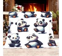 Double/Single Lightweight Warm Decorative Blanket Chinese Style Animals Panda Ultra Soft Cozy Fleece Sherpa Throw Blanket,180x200 cm White Antistatic Reversible No Shed No Pilling Cozy Fluffy