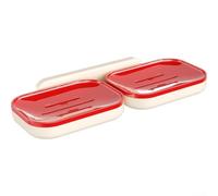 Double Single Red Soap Dish Wall Mount No Hole(Double)