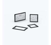 Double/Single Socket Switch Surround/Acrylic Finger Plate - Minimalist Design (Double, Black)