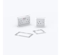 Double/Single Socket Switch Surround/Acrylic Finger Plate - Minimalist Design (Double, Clear)