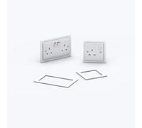 Double/Single Socket Switch Surround/Acrylic Finger Plate - Minimalist Design (Double, White)