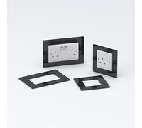 Double/Single Socket Switch Surround/Acrylic Finger Plate (Single, Black)