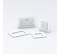 Double/Single Socket Switch Surround/Acrylic Finger Plate (Single, White)