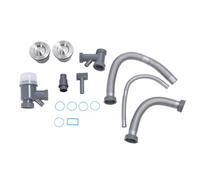 Double Sink Hose Drain Kit PP Stainless Steel Gourd Shaped Water Seal Quick Draining Double Sink Drain Pipe Kit for Kitchen