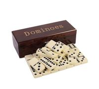 Double Six Dominoes Set with Wooden Storage Box, 28 Piece Travel Game | Double Six Domino Set Classic Family Board Game Portable Game Night Accessory Party And Travel Entertainment