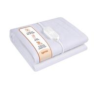 Igenix Heated Underblankets - 9 Heat Settings, 9-Hour Timer, Overheat Protection, Machine Washable, Detachable Controller, Elastic Straps (White, Double)