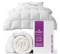 Double Size Duvet - 10.5 Tog Luxurious Goose Feather & Down Quilt All Year Round Premium Quilt/Duvet (100% Cotton Shell Anti-dust mite & Anti-allergen) Box Baffle Construction (200cm x 200cm)