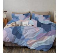 Double Size Duvet Cover Sets - Irregular Wavy Shape Abstract Geometry Microfiber Duvet Covers Set (200x200cm) 3 PCs - Ultrasoft Hypoallergenic Luxury Quilt Cover Bedding Sets with Zipper Closure