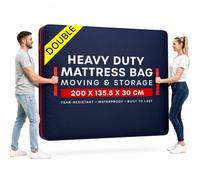 Double Size Mattress Bag for Moving with 4 Handles- Reusable Waterproof Mattress Cover in Oxford Polyester, Heavy Duty Mattress Bag for Storage and Protecting Beds from Stains, Dust, and Pests