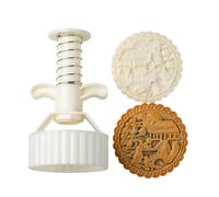 Double Size Moon Cakes Maker Jades Rabbits Dragon Design Sturdy ABS Baking Tool for Autumn Festival Double Side Stamps for Baking