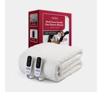 VonHaus Electric Blanket Double with Multi Heating Zones, Heated Mattress Topper for Double Bed, Under Blanket Cover Sheet - Dual Controls, Corner Ties, 6 Heat Settings, Machine Washable, 190 x 135cm