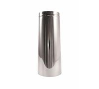 Double Skin Narrowboat Chimney Plain Stainless Steel 18" x 6" - Stainless Boat Stove Flue Pipe - Fits 6” Roof Collar