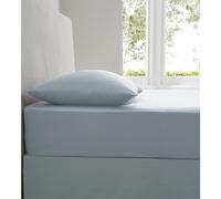 (Double, Sky Blue) Percale Extra Deep Fitted Sheet 180TC Polycotton Soft Durable