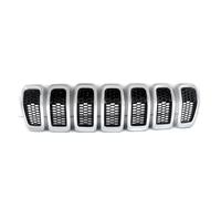 Double Slat Grill For Jeep For Cherokee 2014 2015 2016 2017 2018 Front Grille Insert Honeycomb Mesh Grill Front Bumper Lower Bottom Grille(Chrome black)