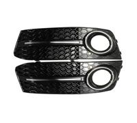 Double Slats Grill For A4 B8 2009-2011 Car Front Bumpe Grill Mesh Honeycomb Grille Fog Light Surround Cover Pair Grilles Front Bumper Mask(OneColor)