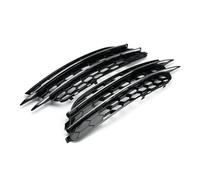 Double Slats Grill For A6 C7 2012 2013 2014 2015 2Pcs Car Front Fog Light Cover Honeycomb Grille Grill Front Bumper Center Grill(Chrome)