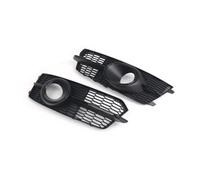Double Slats Grill For A6 C7 A6L With Fog Light 2015-2018 4G0807681AG,4G0807682AG 2x Front Bumper Grille Lamps Mask Cover Front Bumper Center Grill(Black)