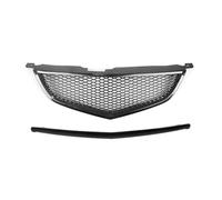 Double Slats Grill For Acura TL 2004-2006 Carbon Fiber Look/Gloss/Matte Black Honeycomb Style Upper Bumper Hood Mesh Grid Front Grille Racing Grill Front Grille Frills(Carbon Fiber Look)