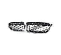 Double Slats Grill For BMW 3 Series F30 F31 F35 2011-19 Diamond Front Bumper Kidney Grill Double Slat Racing Sport Grille Front Bumper Kidney Grilles(Sliver)