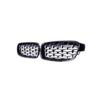 Double Slats Grill For BMW 3 Series F30 F35 F31 2012-2018 Meteor Style Diamond Racing Grills One Pair Chrome Kidney Grilles Front Hood Bumper Grille Grill(Black andSilver)