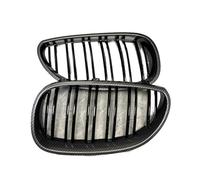 Double Slats Grill For BMW 5 Series E60 E61 For M5 520I 535I 550I 2003-2010 Sedan Car Front Kidney Grille Grill Glossy Black Front Bumper Center Grill(Black-red)