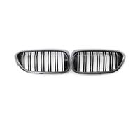 Double Slats Grill For BMW 5 Series G30 G31 G38 530i 540i 2017 2018 2019 2Pcs Carbon Fiber ABS Car Front Kidney Grille Racing Grills Front Bumper Mask