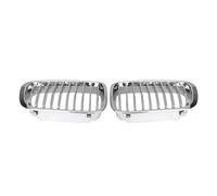 Double Slats Grill For BMW E46 4 Door Sedan 1998 1999 2000 2001 320i 323i 325i 328i 330i Chrome 2PCS Auto Front Kidney Grille Front Bumper Center Grill