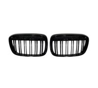 Double Slats Grill For BMW X1 F48 2016 2017 2018 2019 Racing Grille Glossy Black Car Style Double Line Front Bumper Kidney Grill Grilles Front Hood Bumper Grille Grill