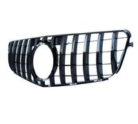 Double Slats Grill For Mercedes For Benz C Class W204 2007-2014 C180 C200 C220 C300 C350 Diamond Grille Front Bumper Grill Front Radiator Grille Frills(Black)