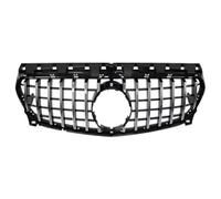 Double Slats Grill For Mercedes For Benz C117 W117 For CLA 2014-2019 220 260 180 200 Front Inlet Grille Bumper Grill Body Kit Front Bumper Kidney Grilles(Silver4)