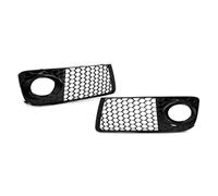 Double Slats Grill For TT Coupe Convertible 2011 2012 2013 2014 Gloss Black Fog Lamp Grille Mesh Honeycomb Front Light Bezel Front Bumper Mask
