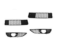 Double Slats Grill Replacement for Q7 4L 2009 2010 2011-2015 Fog Light Grilles Racing Grill Headlight Frame Car Lights Cover Front Kidney Grille(Upper Pair)(Whole Set)