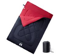 Double Sleeping Bag Black/Red 220x150cm Polyester PP Fill 3-4 Season 2-in-1 2p