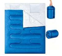 Double Sleeping Bag, Extra Large 3-4 Season Lightweight,Waterproof Indoor & Outdoor Use for Adults & Kids, Premium Sleeping bag for Hiking, Backpacking and Camping (Blue)