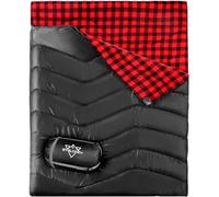 Double Sleeping Bag for Adults Kids Camping, XL Queen Size Sleeping Bag for All Season Hiking Backpacking, 2 Person Cotton Flannel Lightweight Waterproof for Cold Weather & Warm