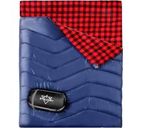 Double Sleeping Bag for Adults Kids Camping, XL Queen Size Sleeping Bag for All Season Hiking Backpacking, 2 Person Cotton Flannel Sleeping Bag Lightweight Waterproof for Cold Weather & Warm