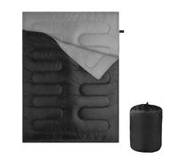 Double Sleeping Bag King Size Adult Two Person Camping Sleeping Bag Suitable for 3-4 Seasons, Small Packed Size, Ultralight Carry Bag, Soft, Thick and Warm, for Outdoor Camping,Travel, Hiking (Black)