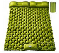 Double Sleeping Pad, Ultralight 4" Extra-Thick Self Inflating Sleeping Mat for 2 Person with Pillow Built-in Foot Pump Portable Camping Mat for Backpacking, Hiking, Traveling, Tent, Camping