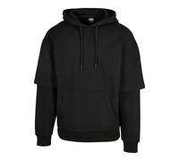 Urban Classics Men's Oversized Doublesleeve Hoody Sweatshirt, Black, L