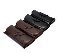 Double Snap Beltloop Eyeglass Cases Old School Vintage Style, 2black & 2brown (4pack), 6?? x 2.5?? x 1??