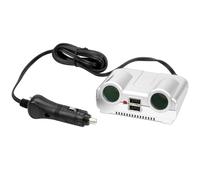 Double Socket 12V 24V Cigarette Lighter USB 2x Distributor Car Power Adapter