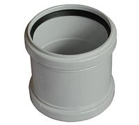 Double Socket Pushfit Soil Pipe Coupling - White - Pack of 2