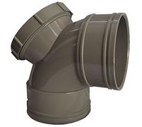 Double Socket Solvent Soil Pipe 90 Access Bend - Grey
