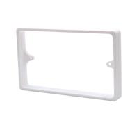Double Socket Spacer 15mm White - 2 Gang Back Box Extender, UK Made